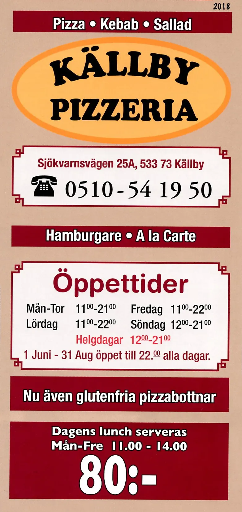 Bild på menyn för Källby Pizzeria, Götene