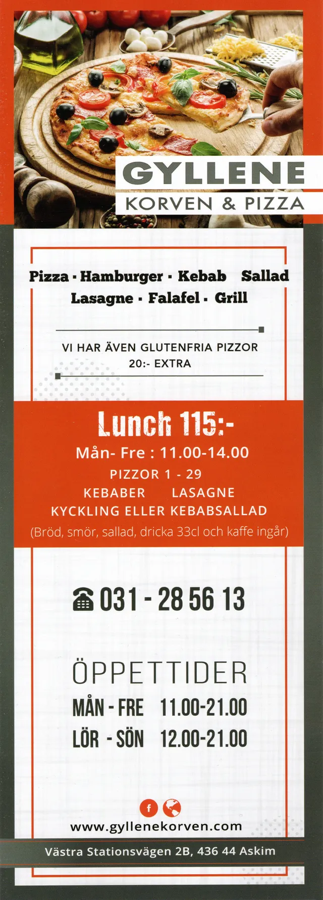 Menyn för Gyllene Korven, Göteborg