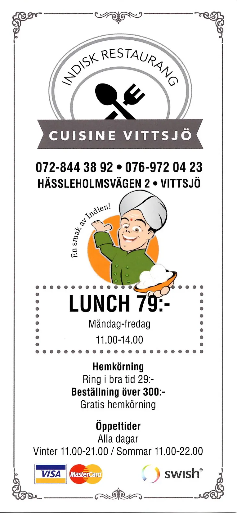 Bild på menyn för Cuisine Vittsjö, Hässleholm