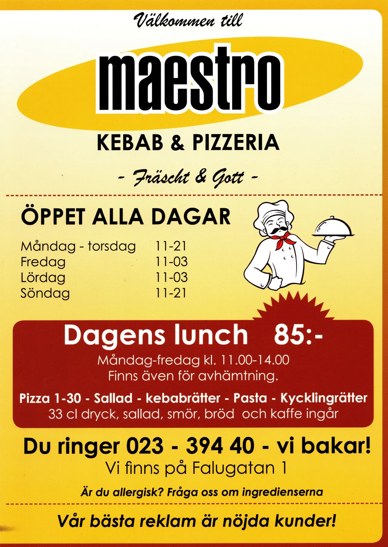 Bild på menyn för Maestro, Falun