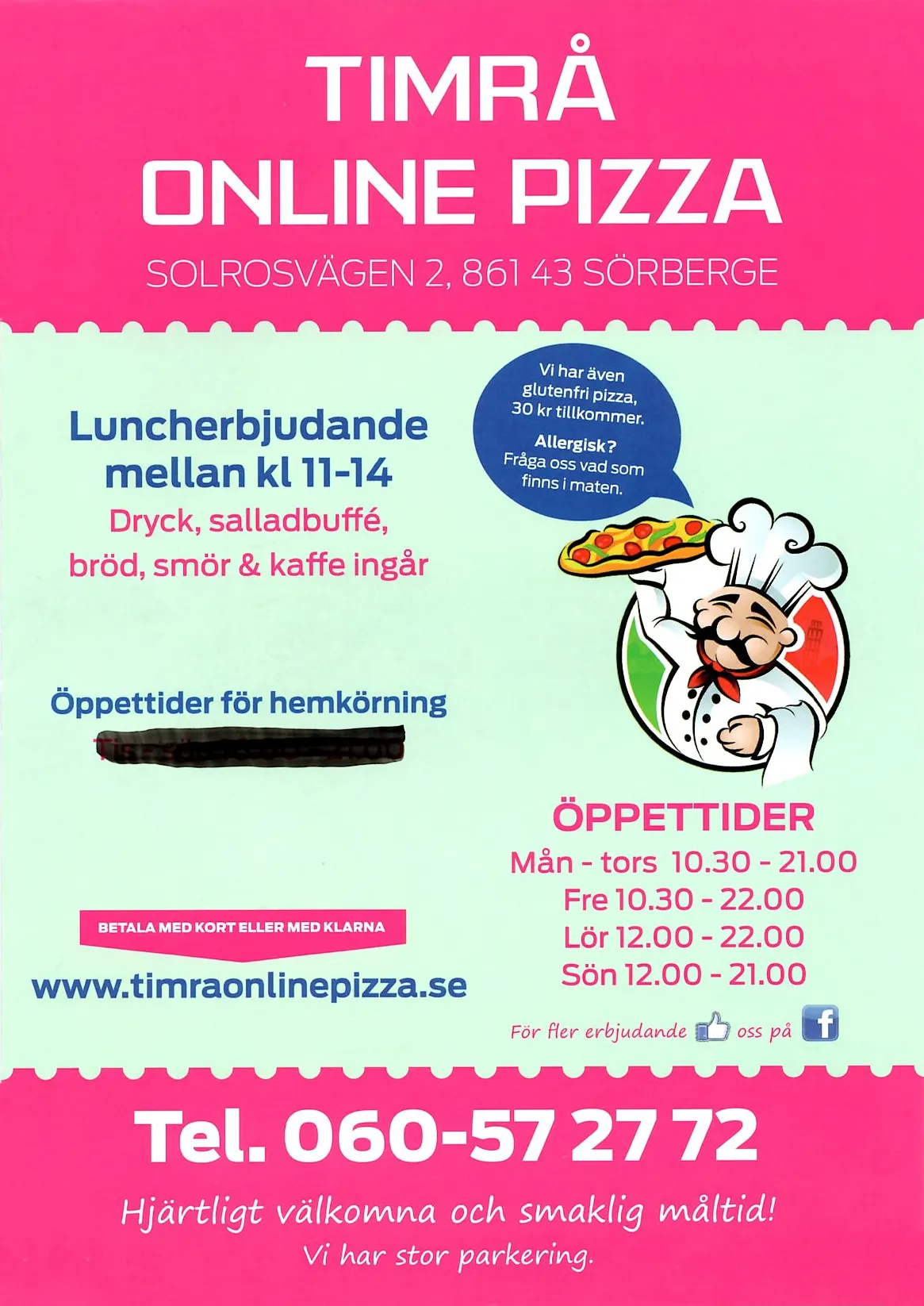 Bild på menyn för Timrå Online Pizza, Timrå