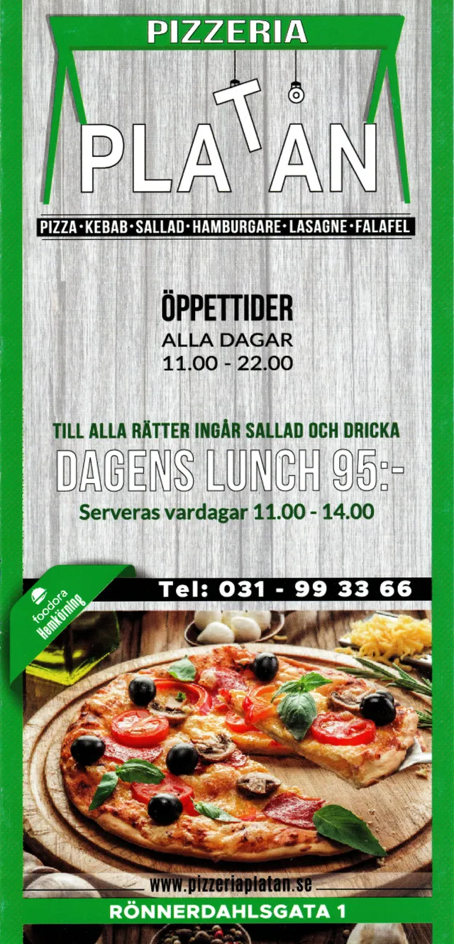Menyn för Platån, Göteborg