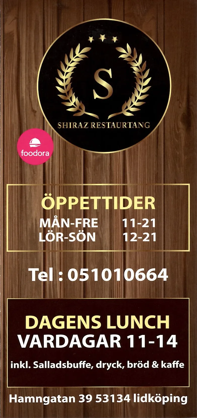 Bild på menyn för Shiraz Restaurang, Lidköping