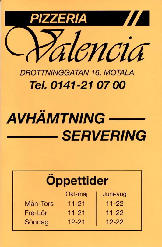 Bild på menyn för Valencia, Motala