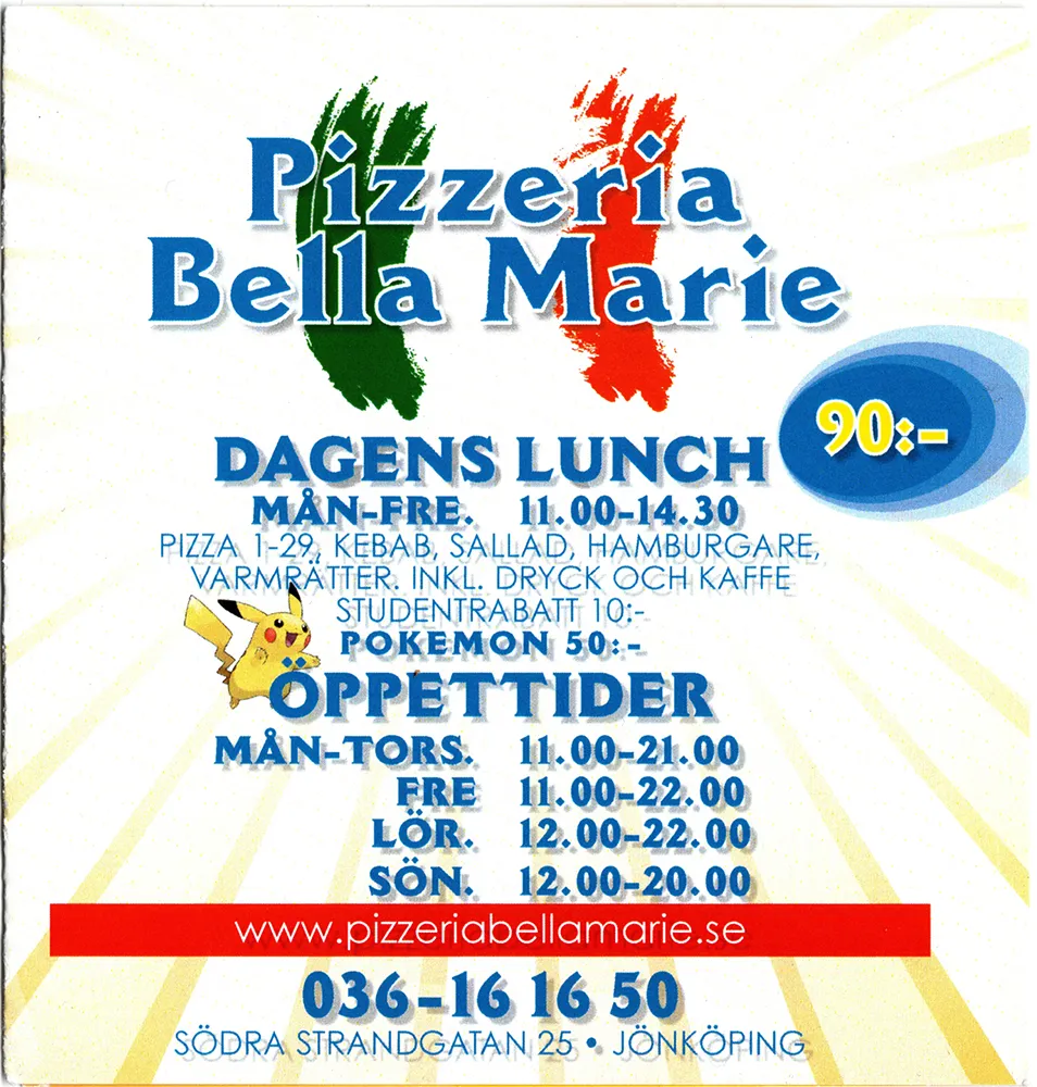 Bild på menyn för Bella Marie, Jönköping