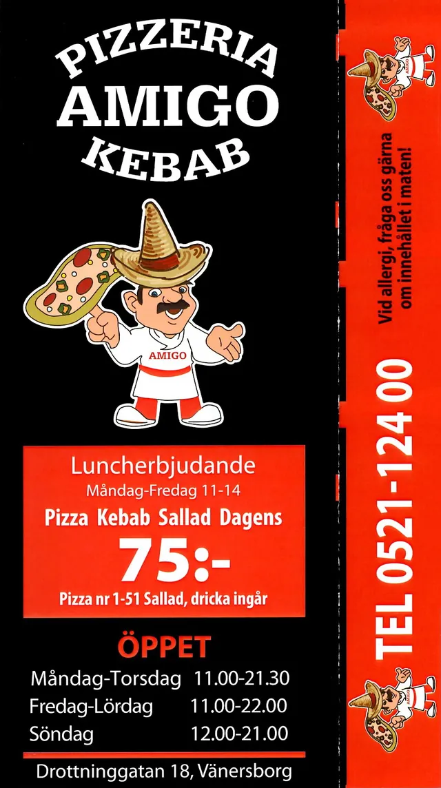 Menyn för Amigo, Vänersborg