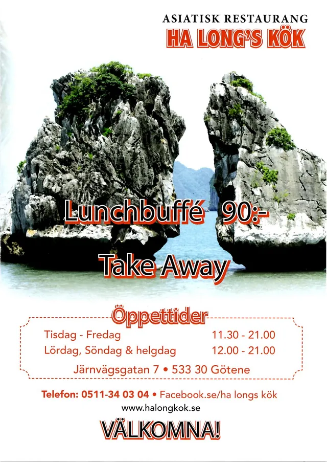 Menyn för Ha Long's Kök, Götene