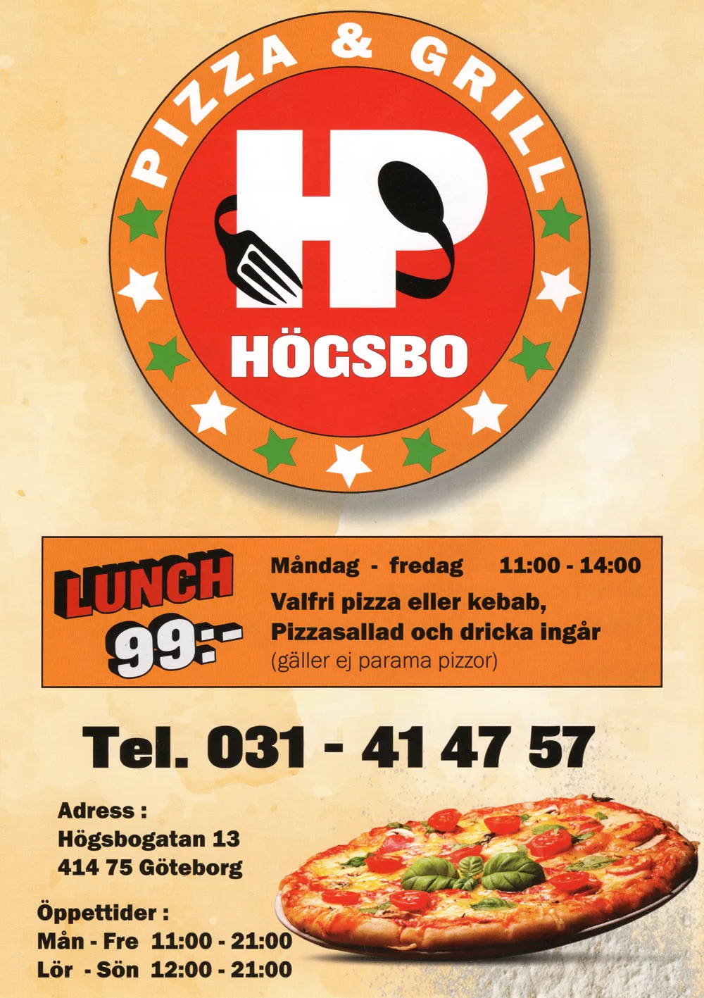 Bild på menyn för HP Högsbo Pizza & Grill, Göteborg