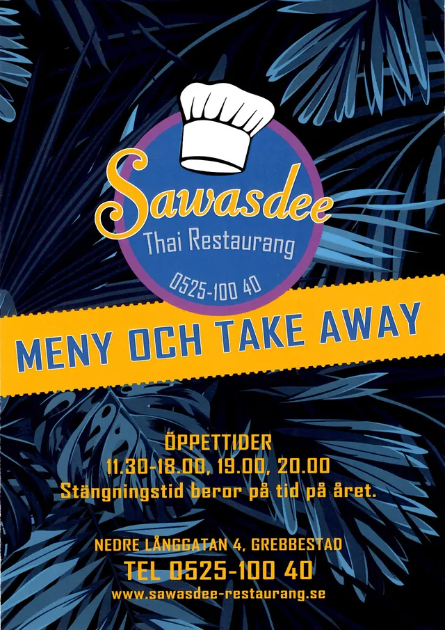 Menyn för Sawasadee, Grebbestad