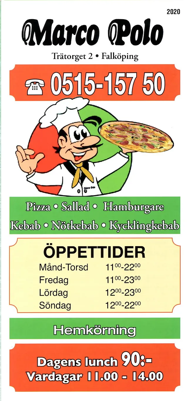 Menyn för Marco Polo, Falköping