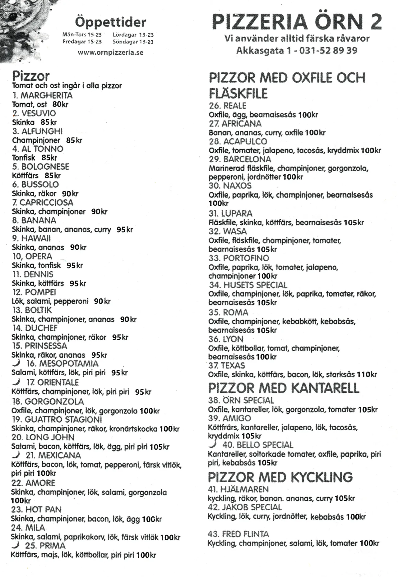 Bild på menyn för Örn 2, Göteborg
