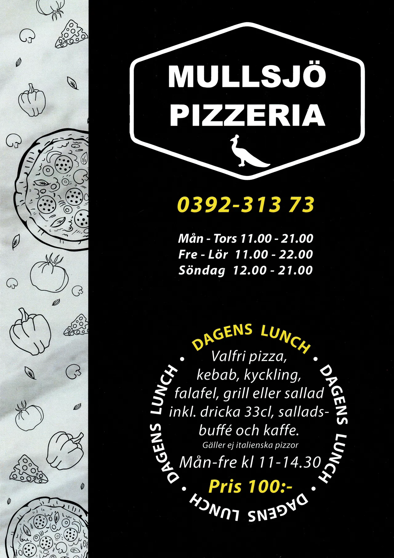 Bild på menyn för Mullsjö Pizzeria, Mullsjö