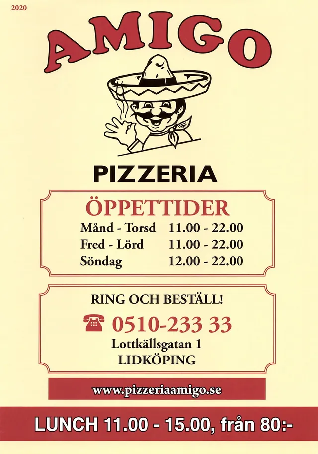 Menyn för Amigo, Lidköping
