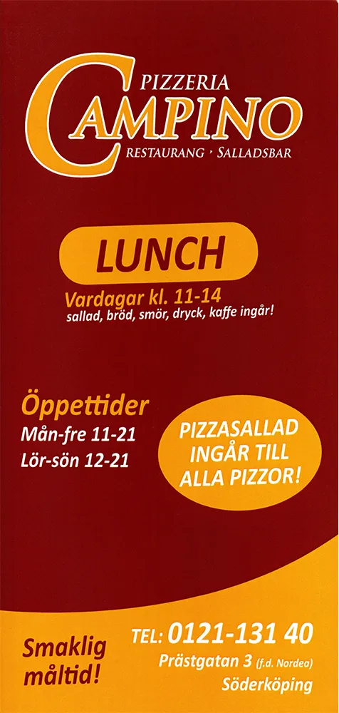 Menyn för Campino, Söderköping