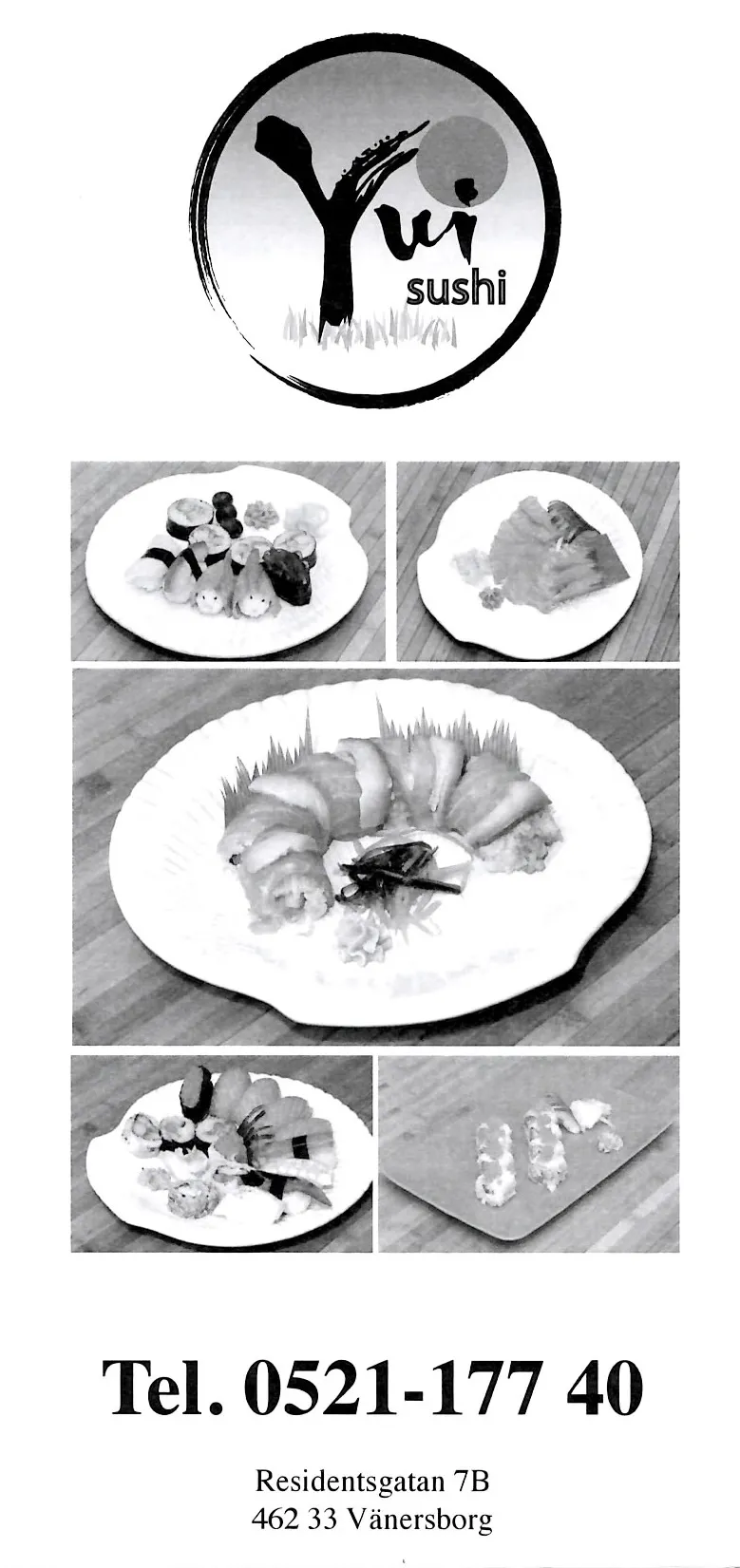 Bild på menyn för Yui Sushi, Vänersborg