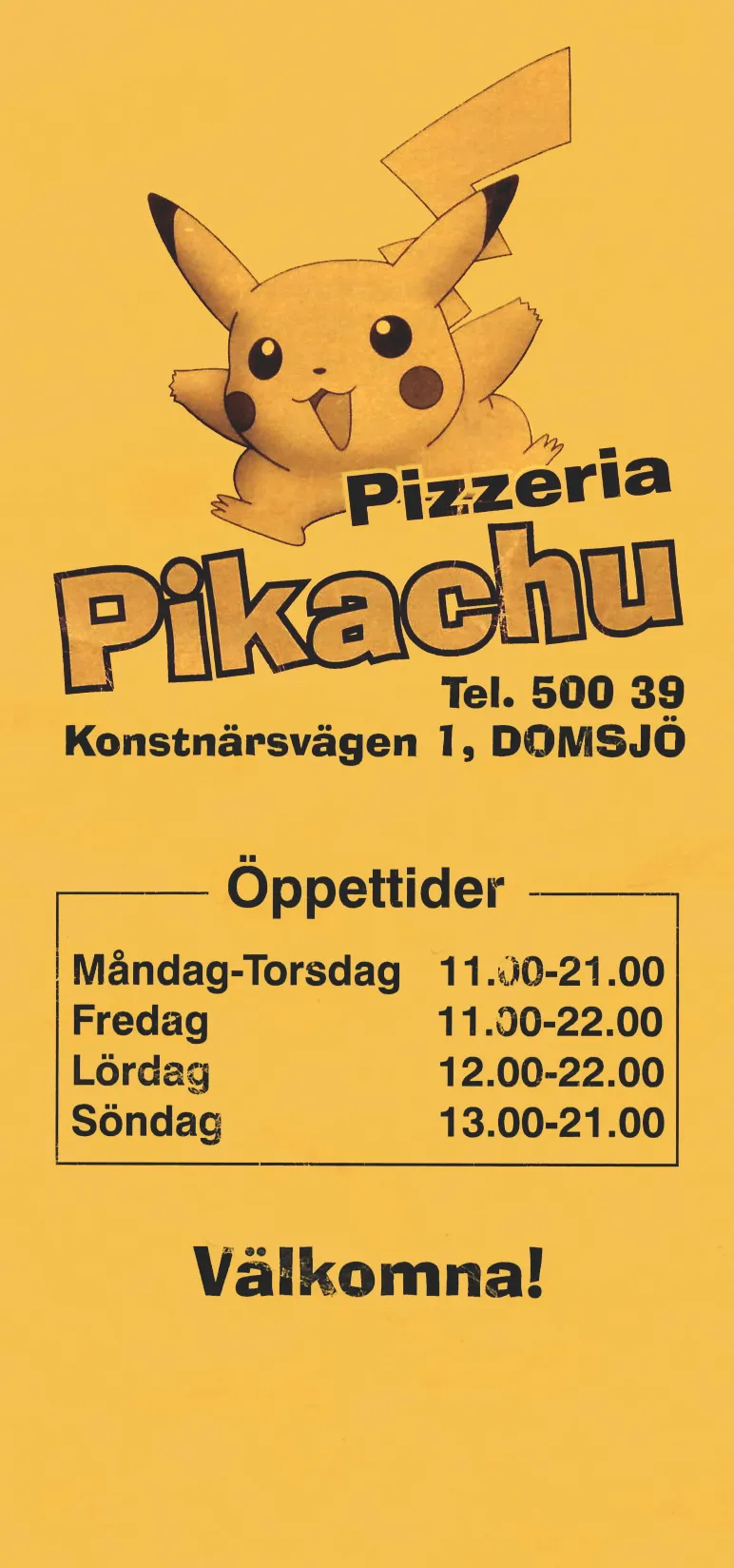 Bild på menyn för Pikachu, Örnsköldsvik