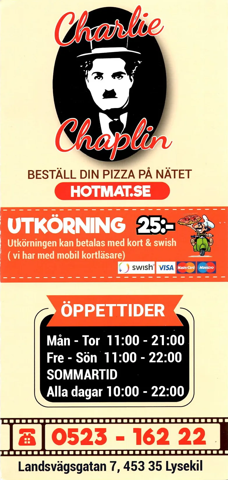 Bild på menyn för Charlie Chaplin, Lysekil