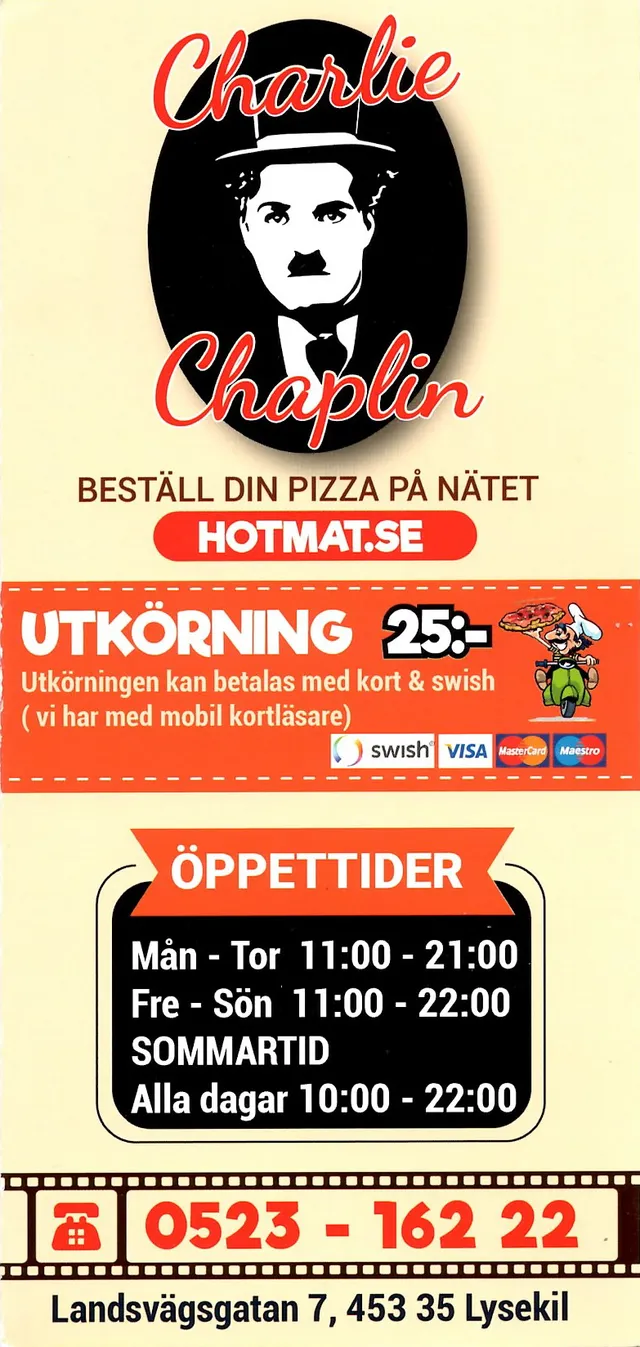 Menyn för Charlie Chaplin, Lysekil