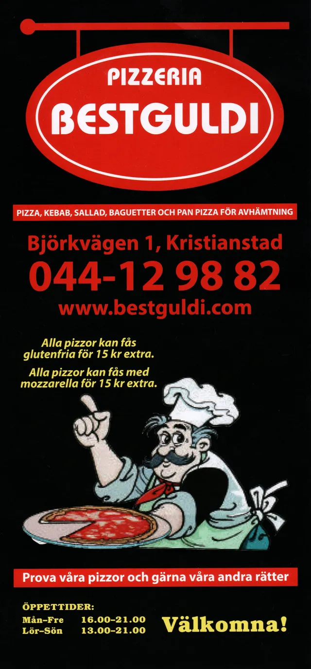 Menyn för Bestguldi, Kristianstad