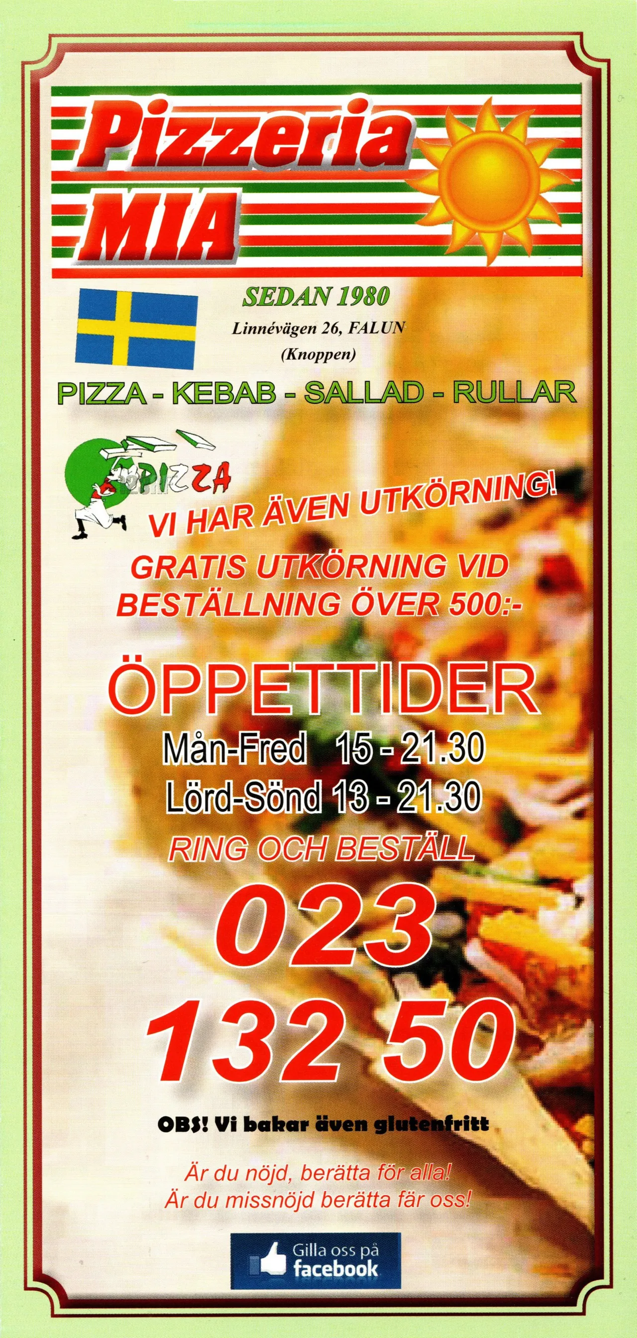 Bild på menyn för Mia (Pizzeria), Falun