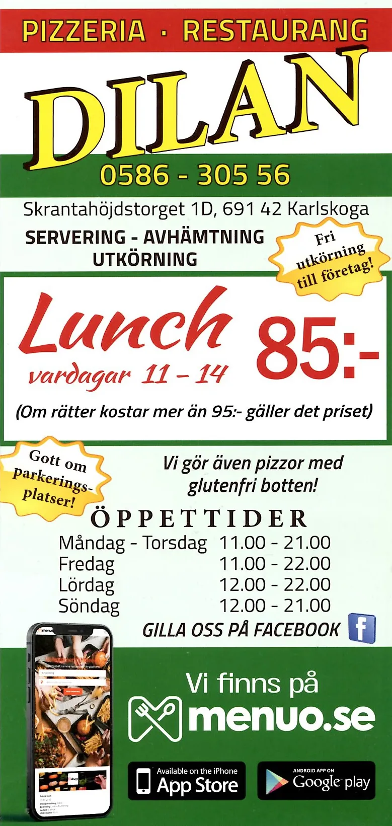 Bild på menyn för Dilan, Karlskoga
