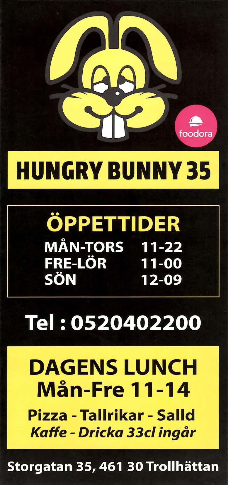 Bild på menyn för Hungry Bunny 35, Trollhättan