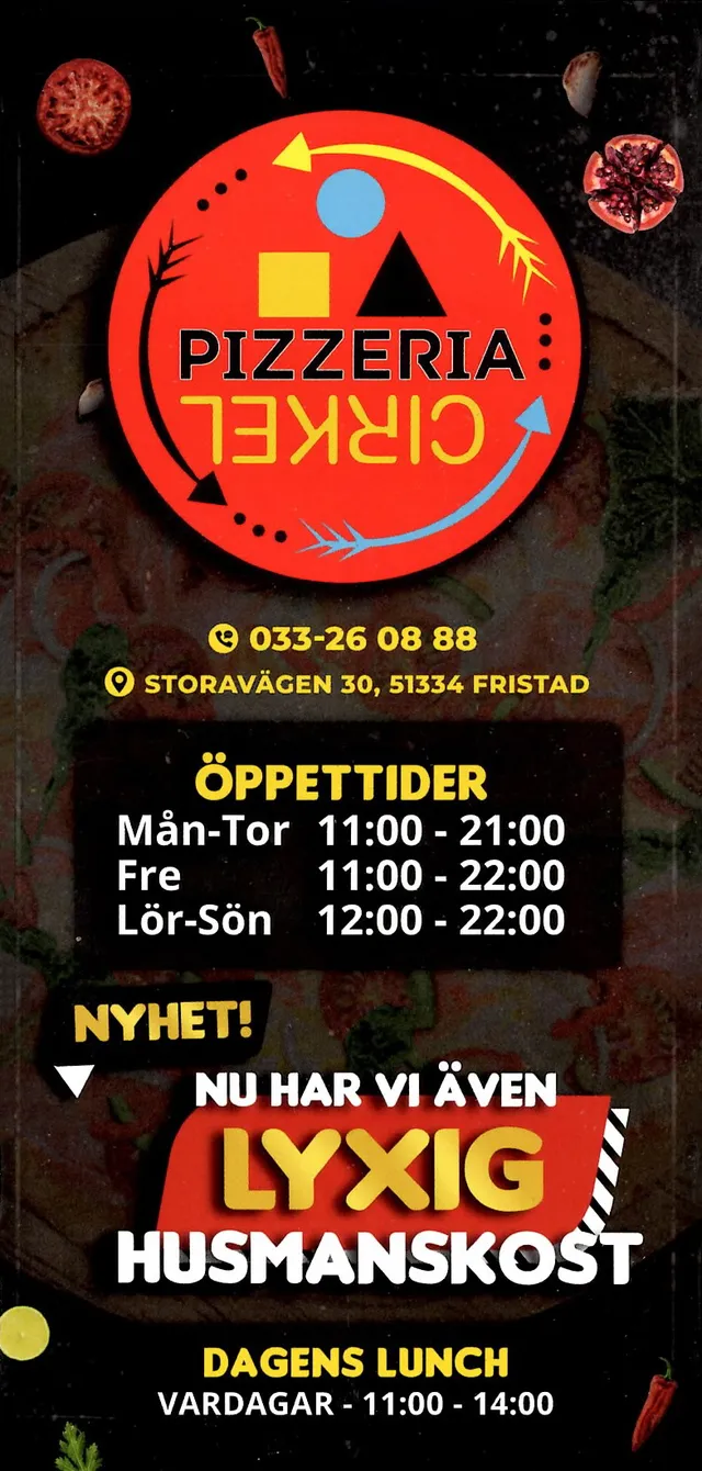 Menyn för Cirkel, Borås
