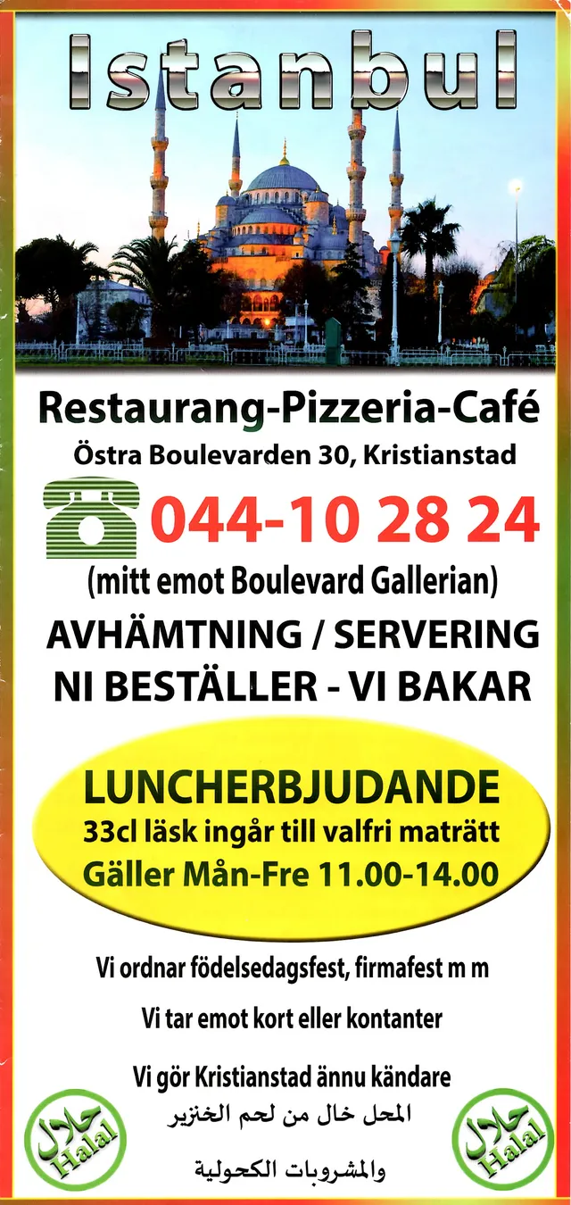 Menyn för Istanbul, Kristianstad