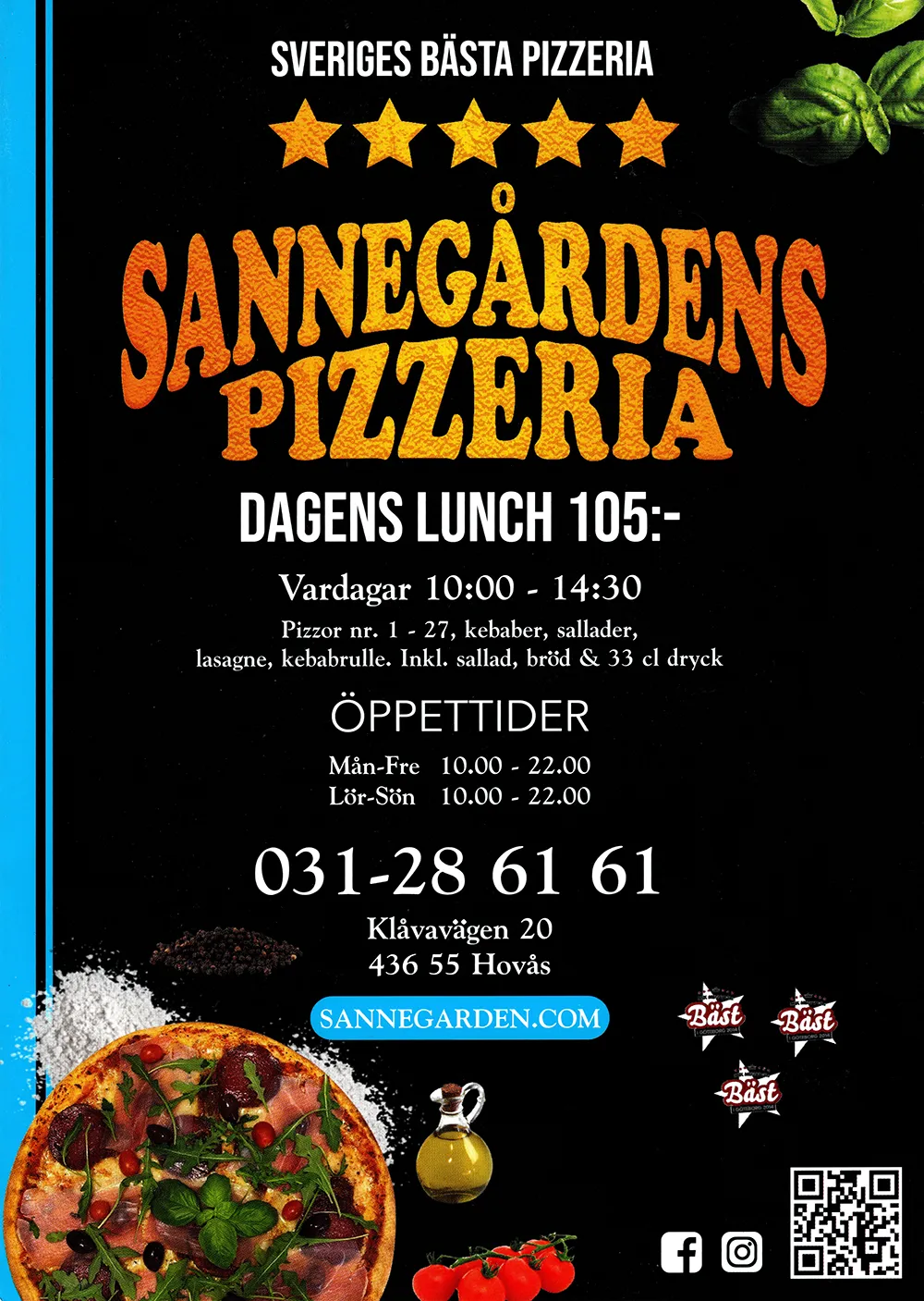 Bild på menyn för Sannegårdens Pizzeria, Göteborg