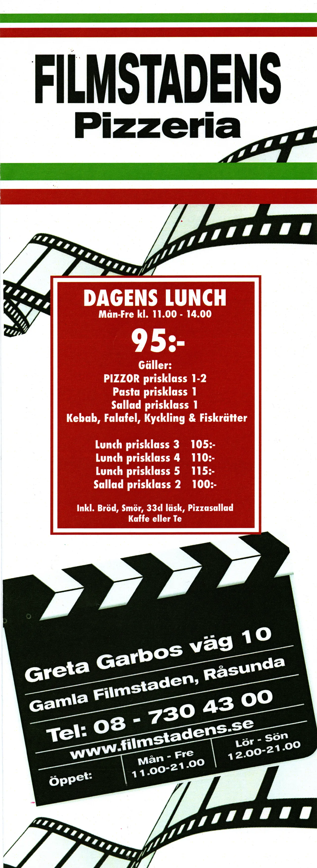 Bild på menyn för Filmstadens Pizzeria, Solna