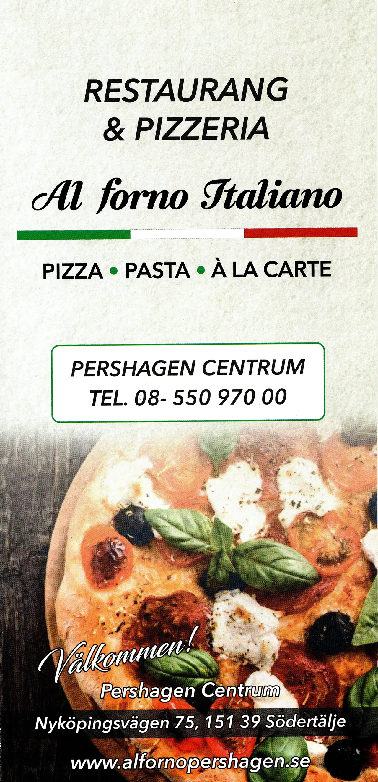 Bild på menyn för Al Forno Italiano, Södertälje