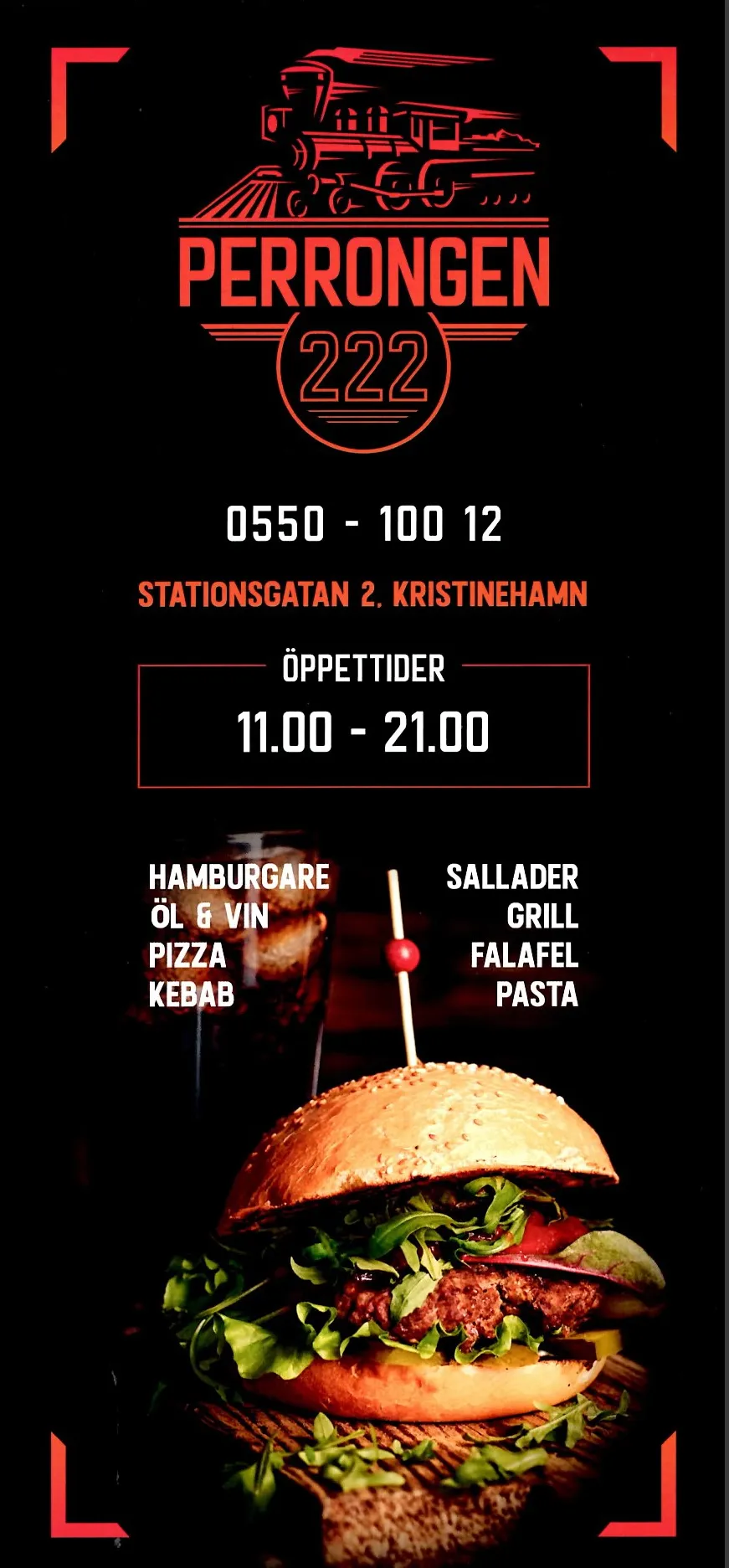 Bild på menyn för Perrongen 222, Kristinehamn