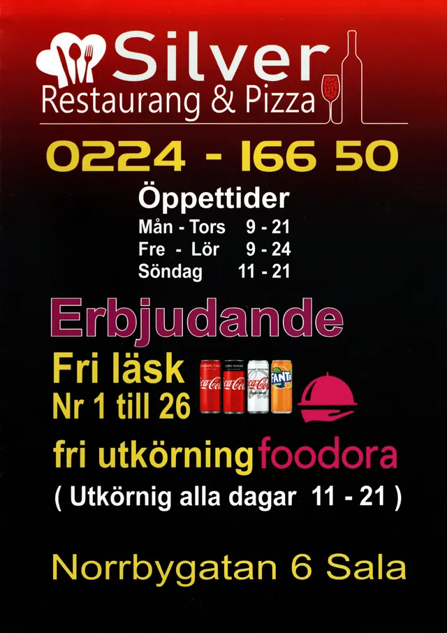 Menyn för Silver, Sala