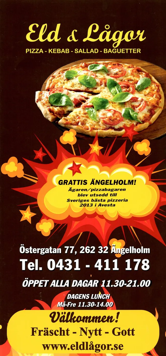 Menyn för Eld & Lågor, Ängelholm
