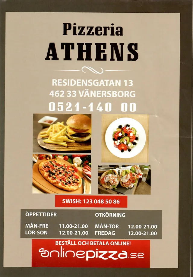 Menyn för Athens, Vänersborg