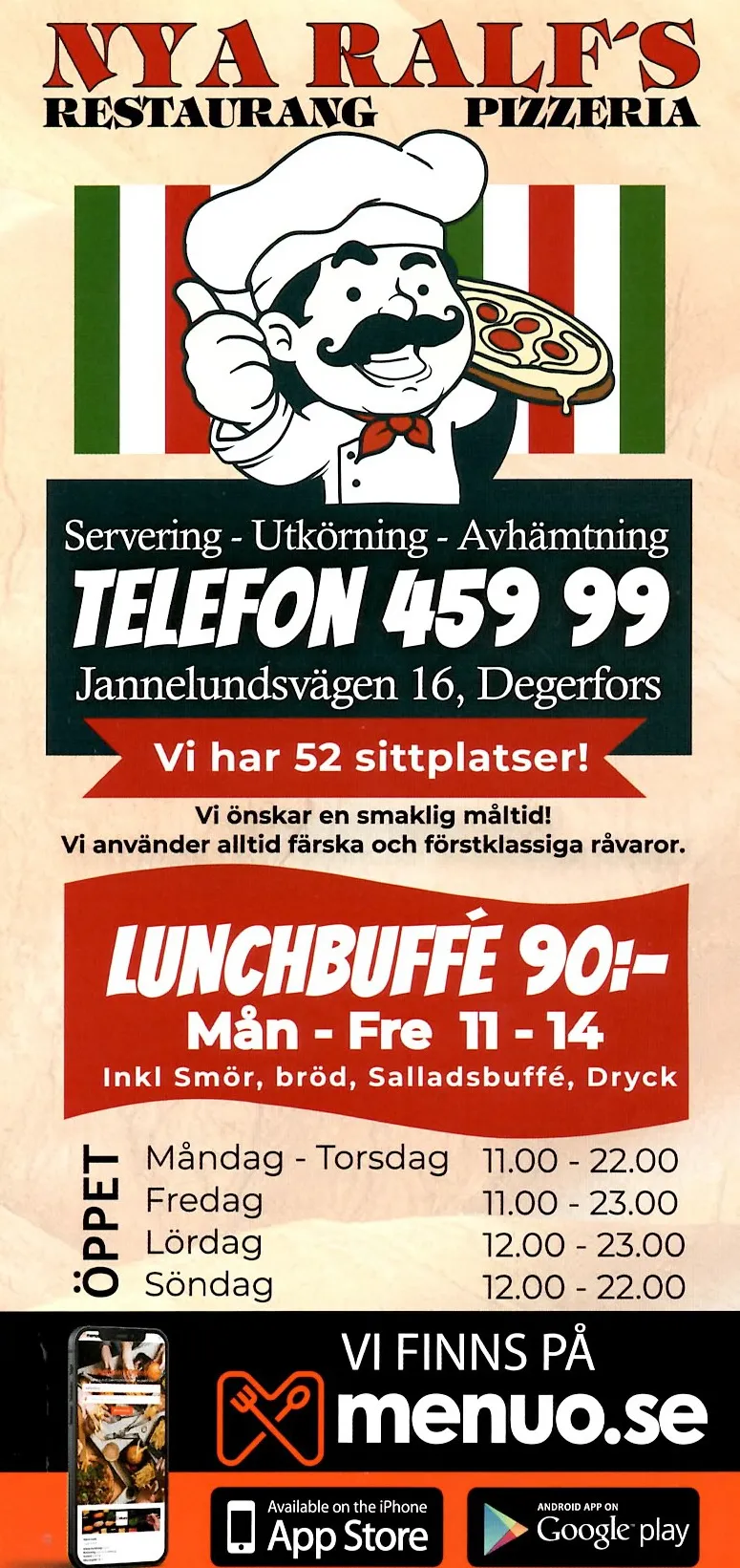 Bild på menyn för Nya Ralf's, Degerfors