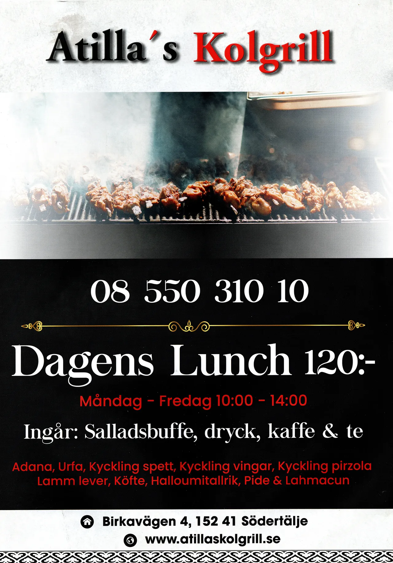 Bild på menyn för Atilla's Kolgrill, Södertälje