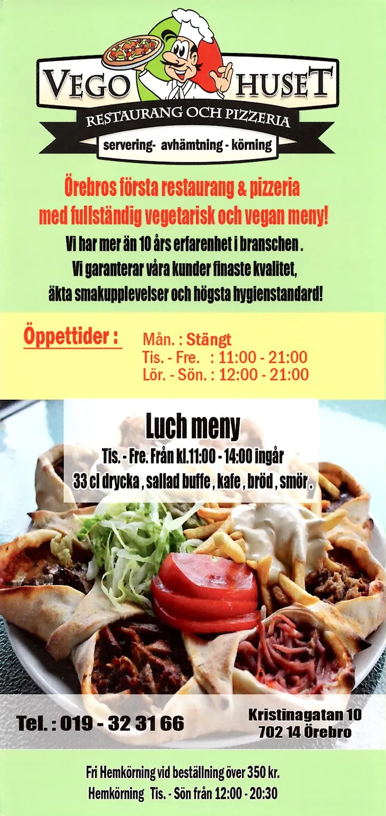 Bild på menyn för Vegohuset, Örebro