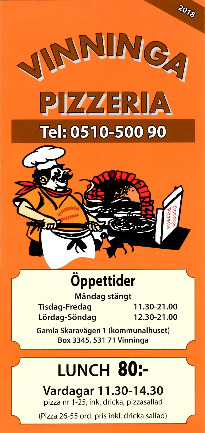 Bild på menyn för Vinninga Pizzeria, Lidköping