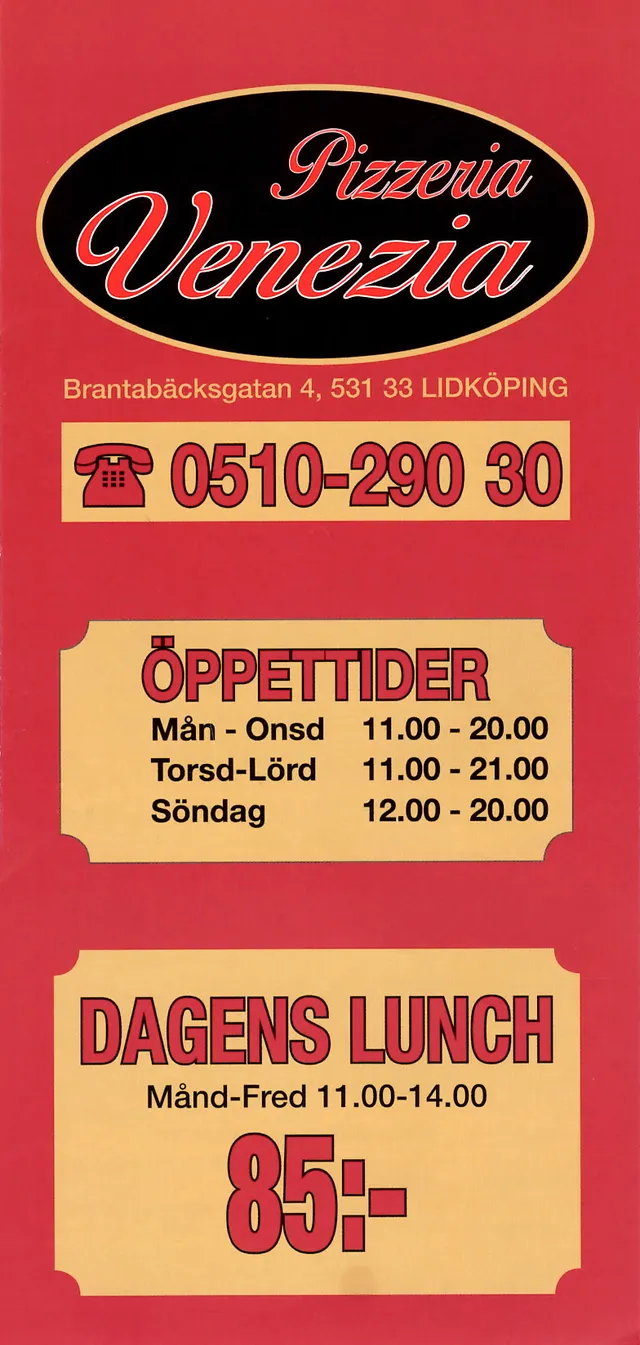 Menyn för Venezia, Lidköping