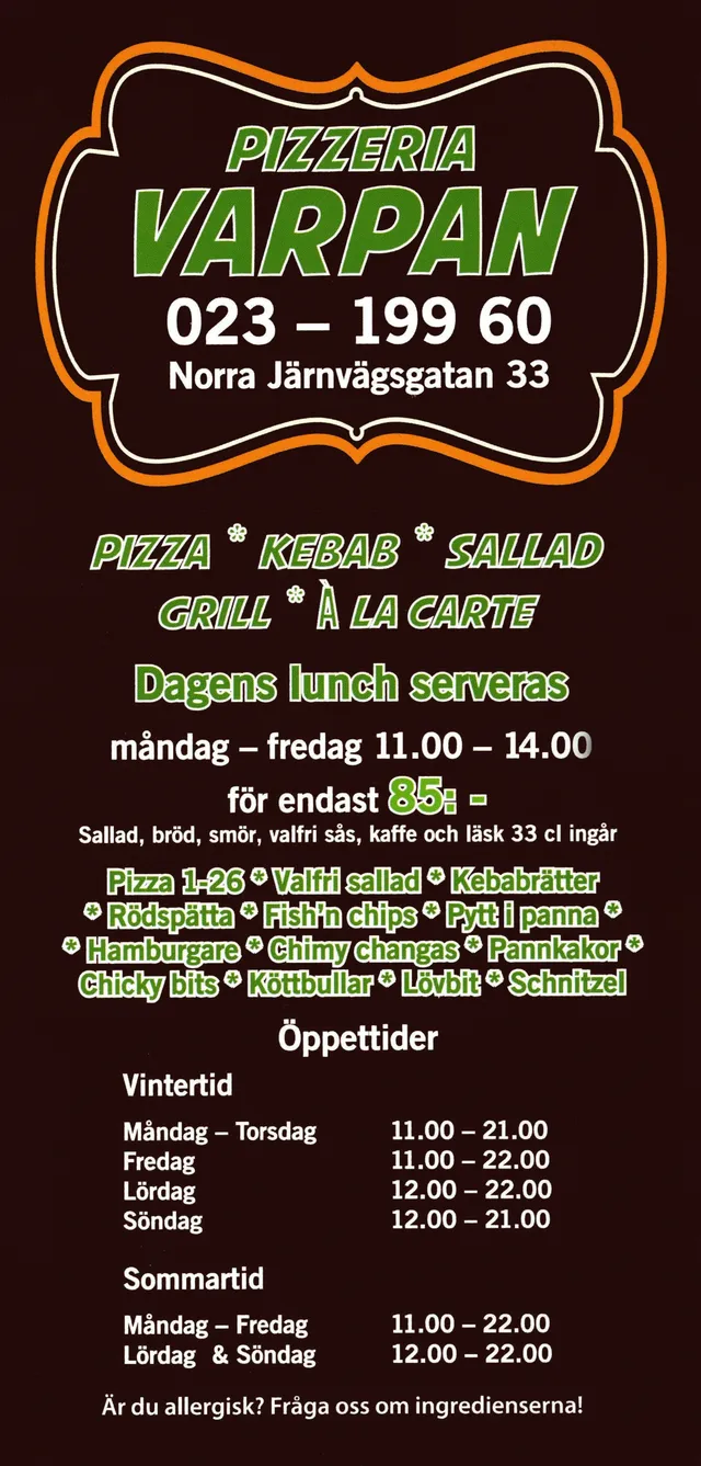 Menyn för Varpan, Falun