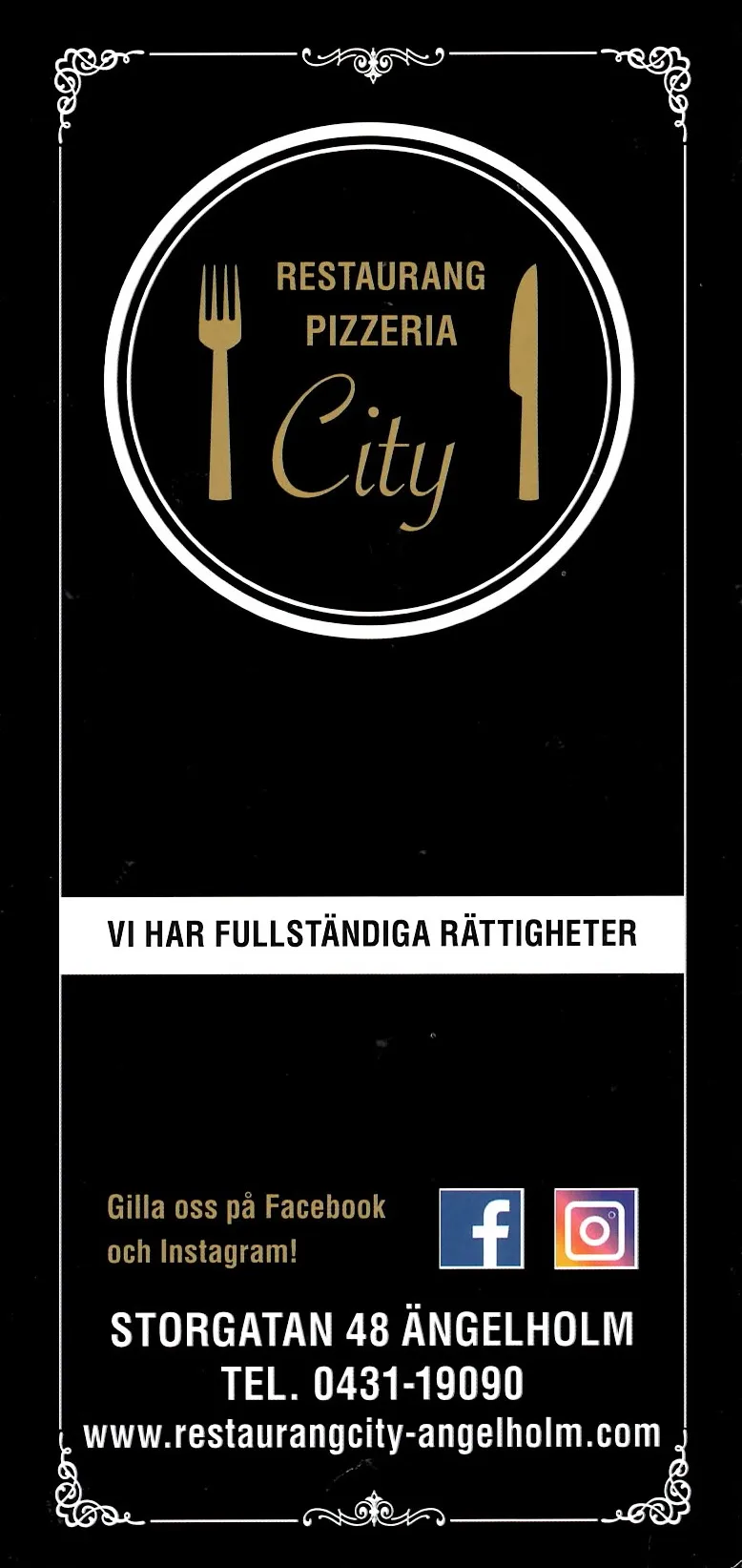 Bild på menyn för City, Ängelholm