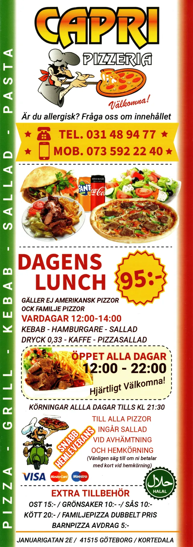 Menyn för Capri, Göteborg