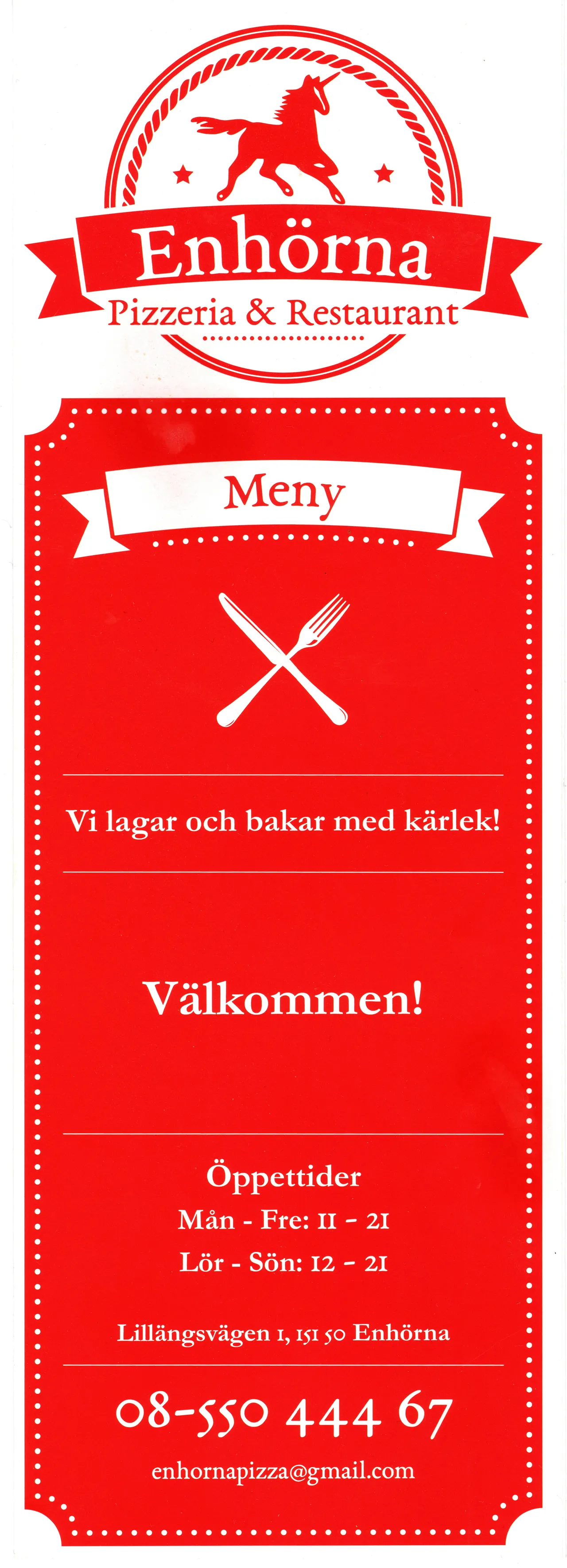 Bild på menyn för Enhörna Pizzeria, Södertälje