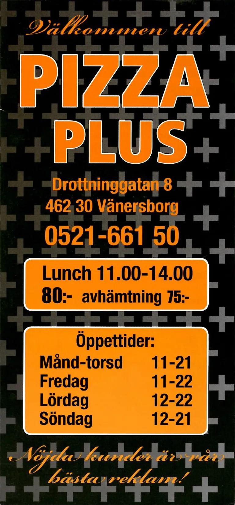 Bild på menyn för Pizza Plus, Vänersborg