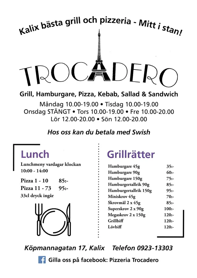 Menyn för Trocadero, Kalix