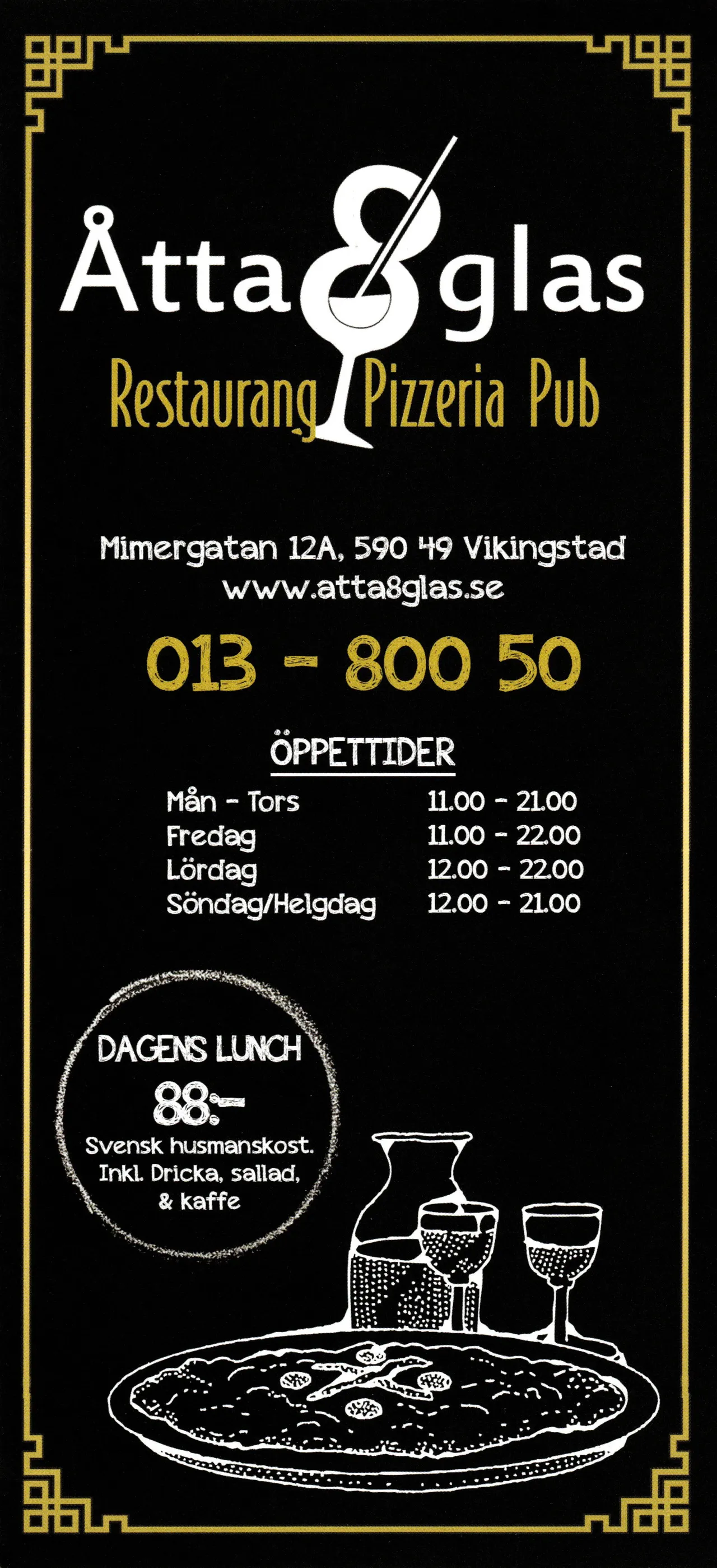 Bild på menyn för Åtta Glas, Linköping