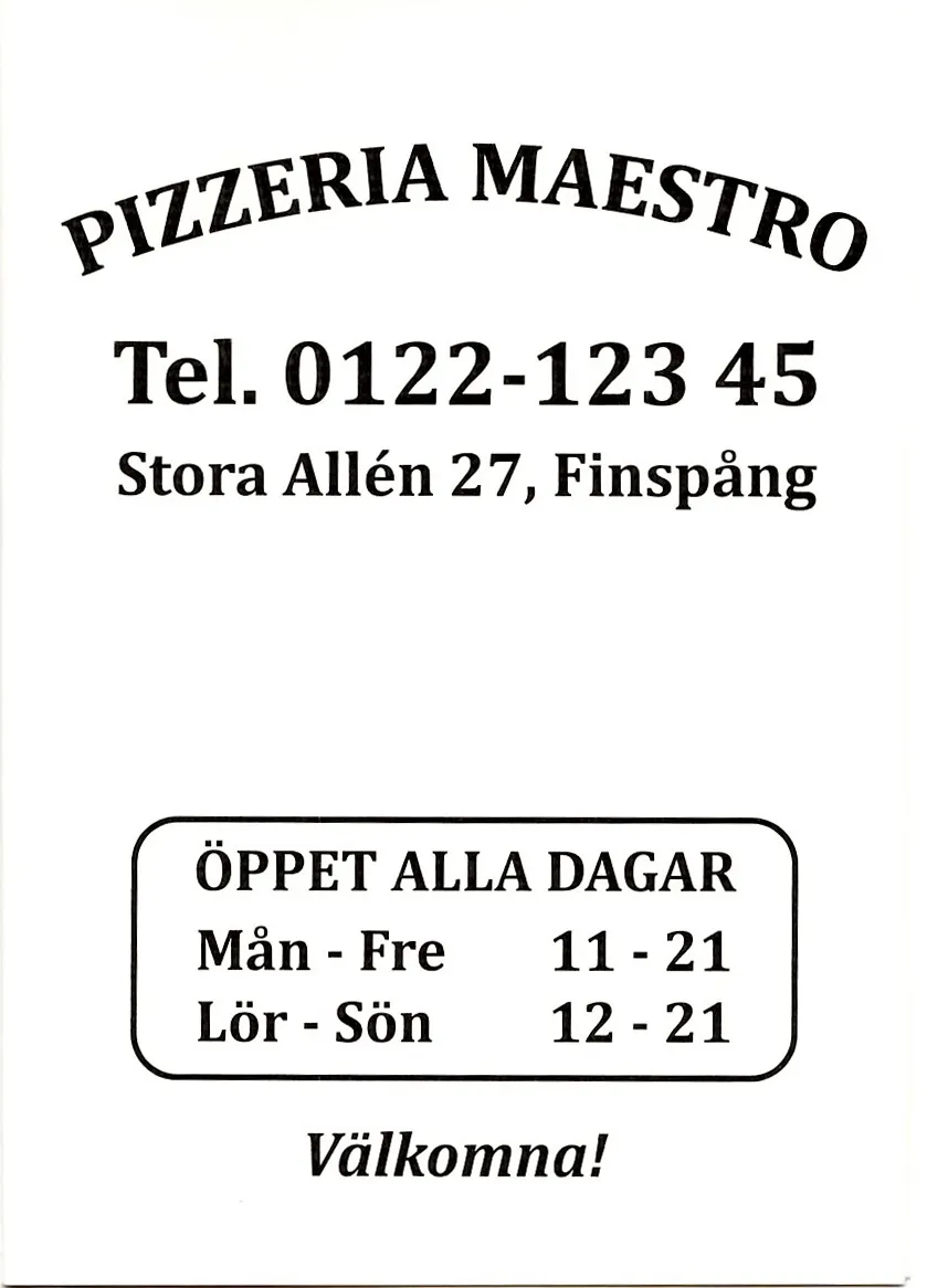Bild på menyn för Maestro, Finspång