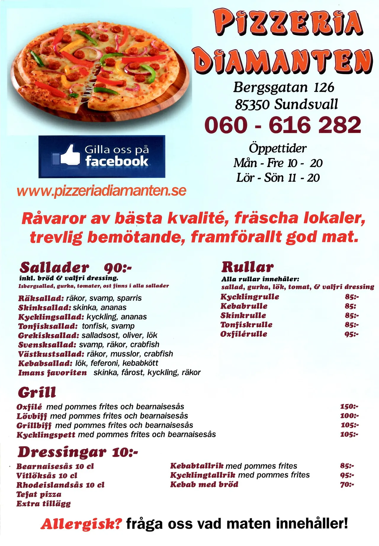 Bild på menyn för Diamanten, Sundsvall