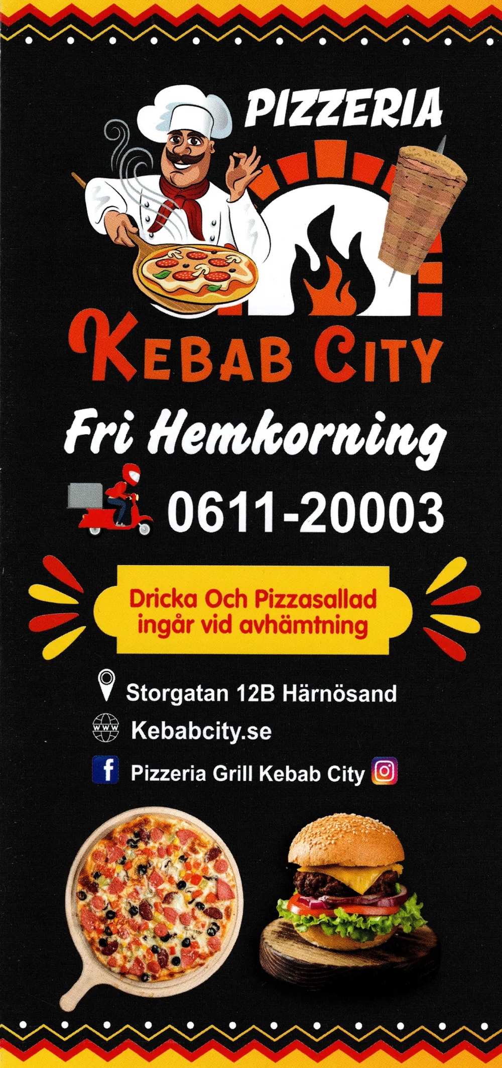 Bild på menyn för Kebab City, Härnösand